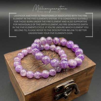 Lavender Amethyst Beaded Bracelet