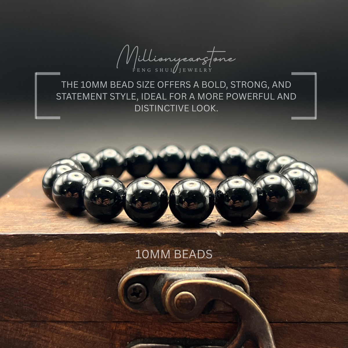 Black Obsidian Bracelet, 8mm & 10mm Beads , Water Element bracelet