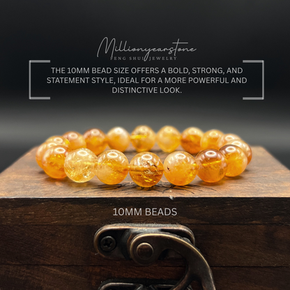 Citrine Bracelet, Natural gemstone beaded bracelet (8mm, 10mm)