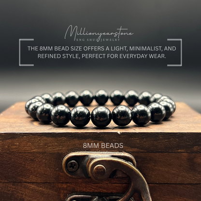 Black Obsidian Bracelet, 8mm & 10mm Beads , Water Element bracelet