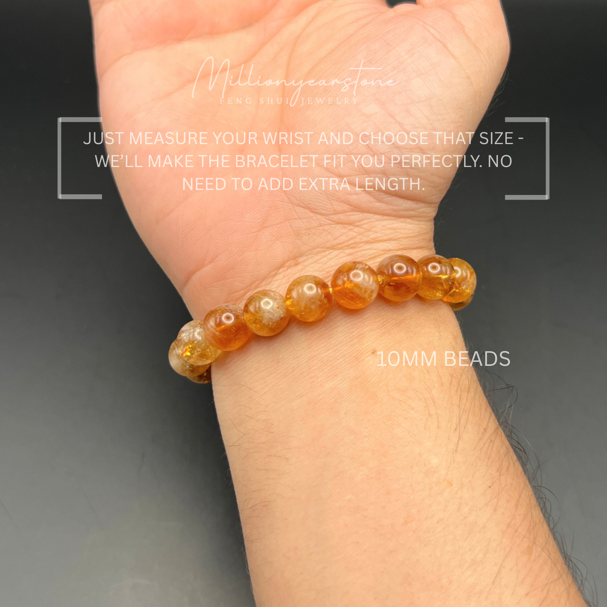 Citrine Bracelet, Natural gemstone beaded bracelet (8mm, 10mm)
