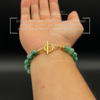 Pixiu bracelet – Vietnam Green Jade 8mm & 24K Gold Filled charm