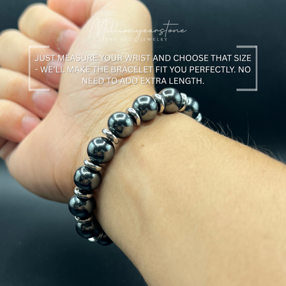 Hematite beaded bracelet - 10mm