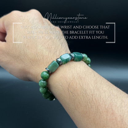 Indian Agate bracelet - square beaded 9x12mm