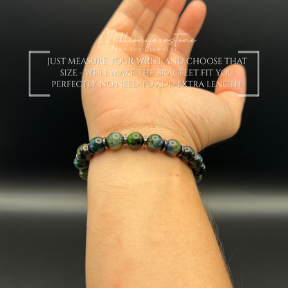 Green Tiger's Eye Bracelet, 8mm beads , hematite spacers