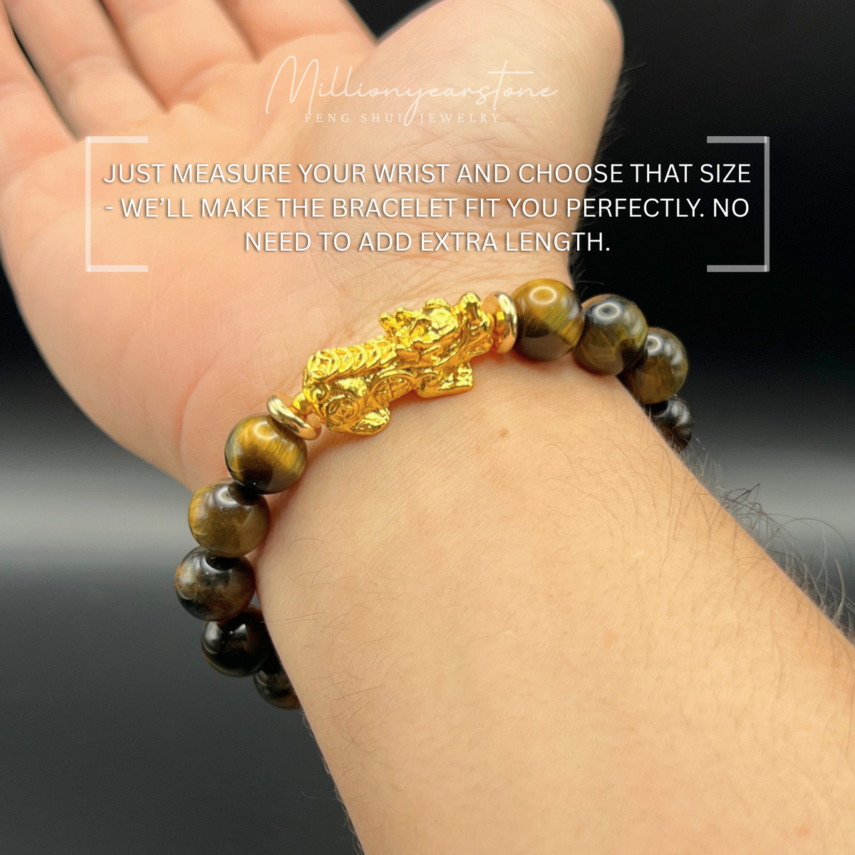 Pixiu bracelet - Indo Tiger's eye & 24k gold filled Pixiu | 10mm
