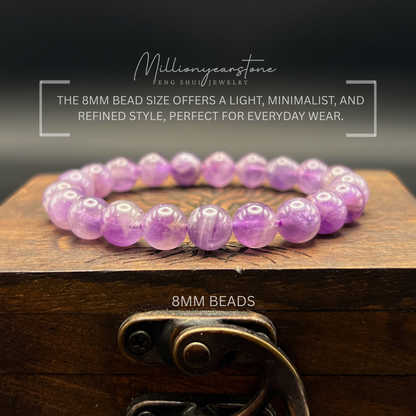 Lavender Amethyst Beaded Bracelet