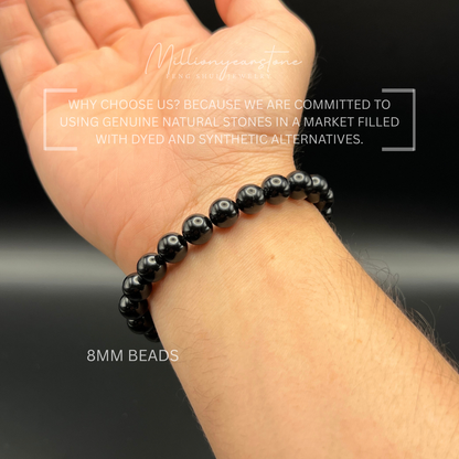 Black Obsidian Bracelet, 8mm & 10mm Beads , Water Element bracelet