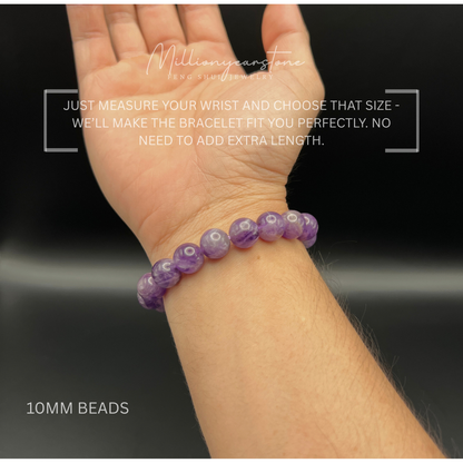 Lavender Amethyst Beaded Bracelet