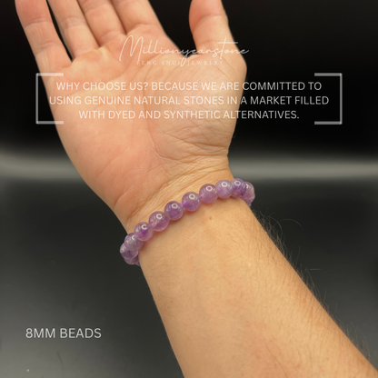 Lavender Amethyst Beaded Bracelet
