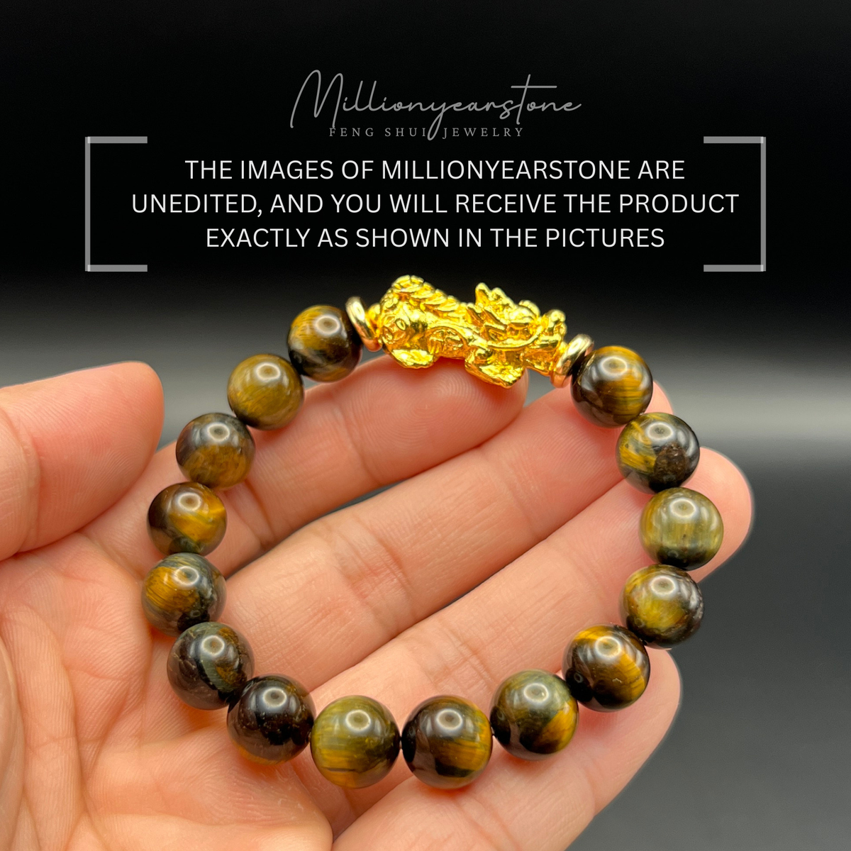 Pixiu bracelet - Indo Tiger's eye & 24k gold filled Pixiu | 10mm