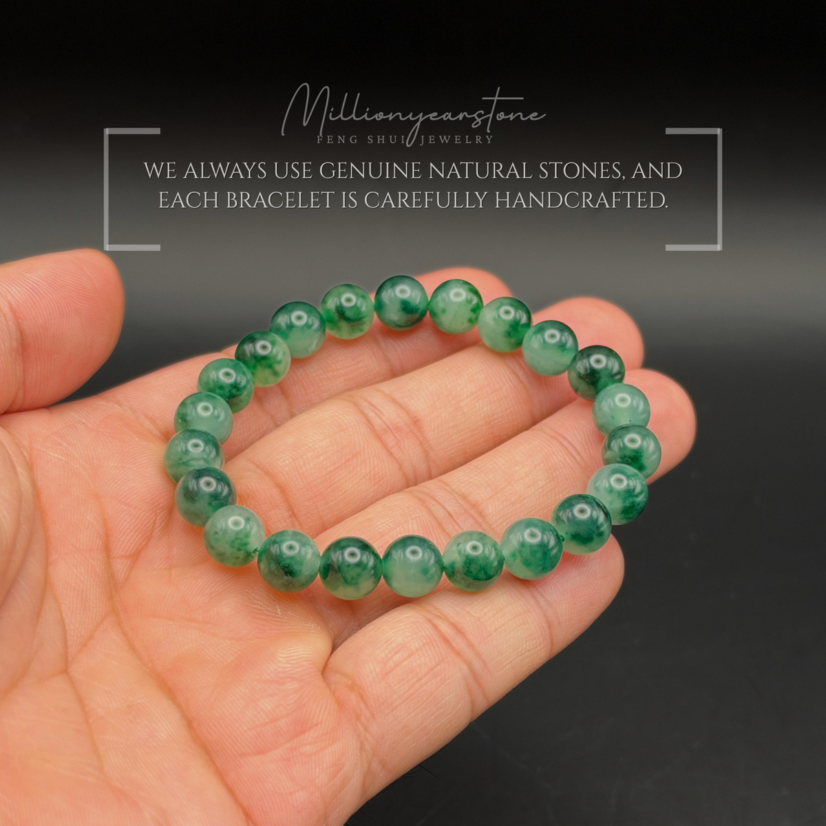 Viet Nam Green Jade beaded bracelet | 8mm