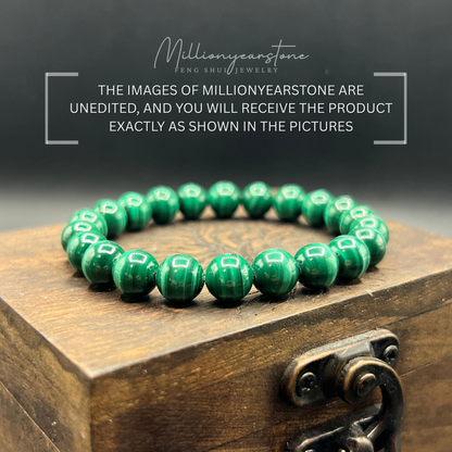 Malachite beaded bracelet - 8mm