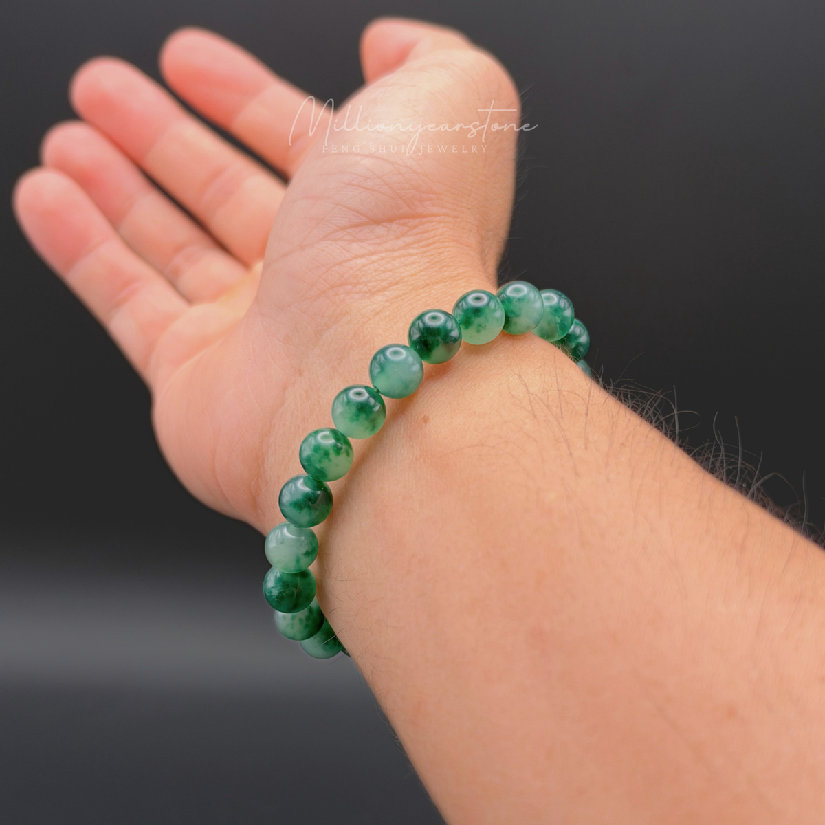 Viet Nam Green Jade beaded bracelet | 8mm