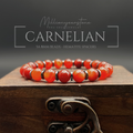 Natural Carnelian Hematite Beaded Bracelet, 8mm Feng Shui Gemstone Jewelry