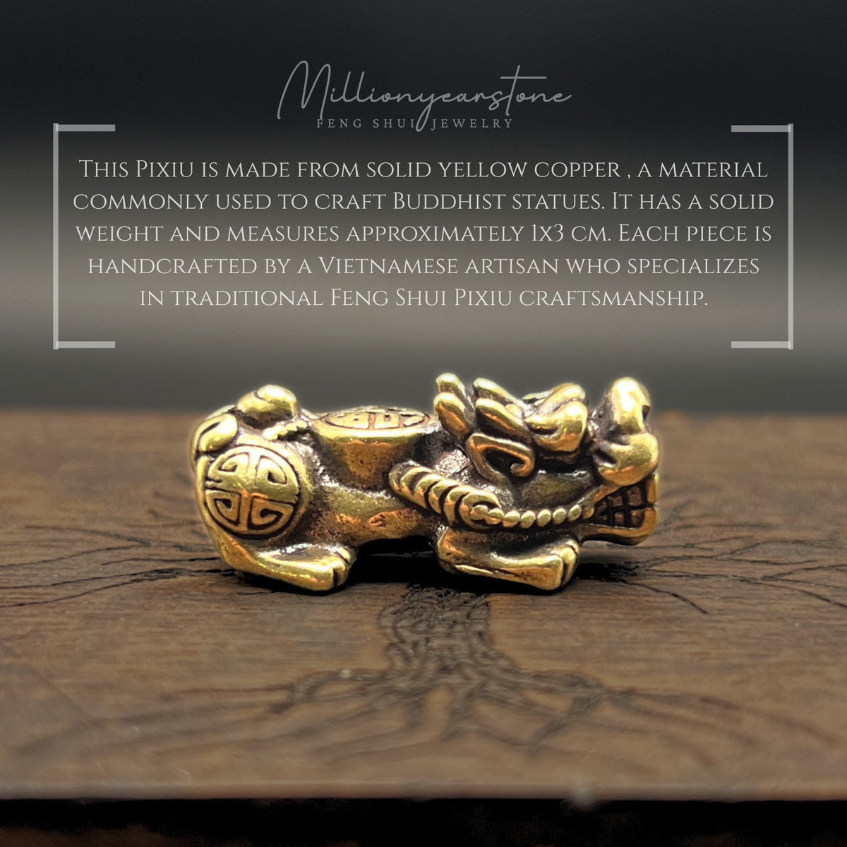 Pixiu bracelet - Golden Tiger's Eye & Yellow Copper charm | 12mm